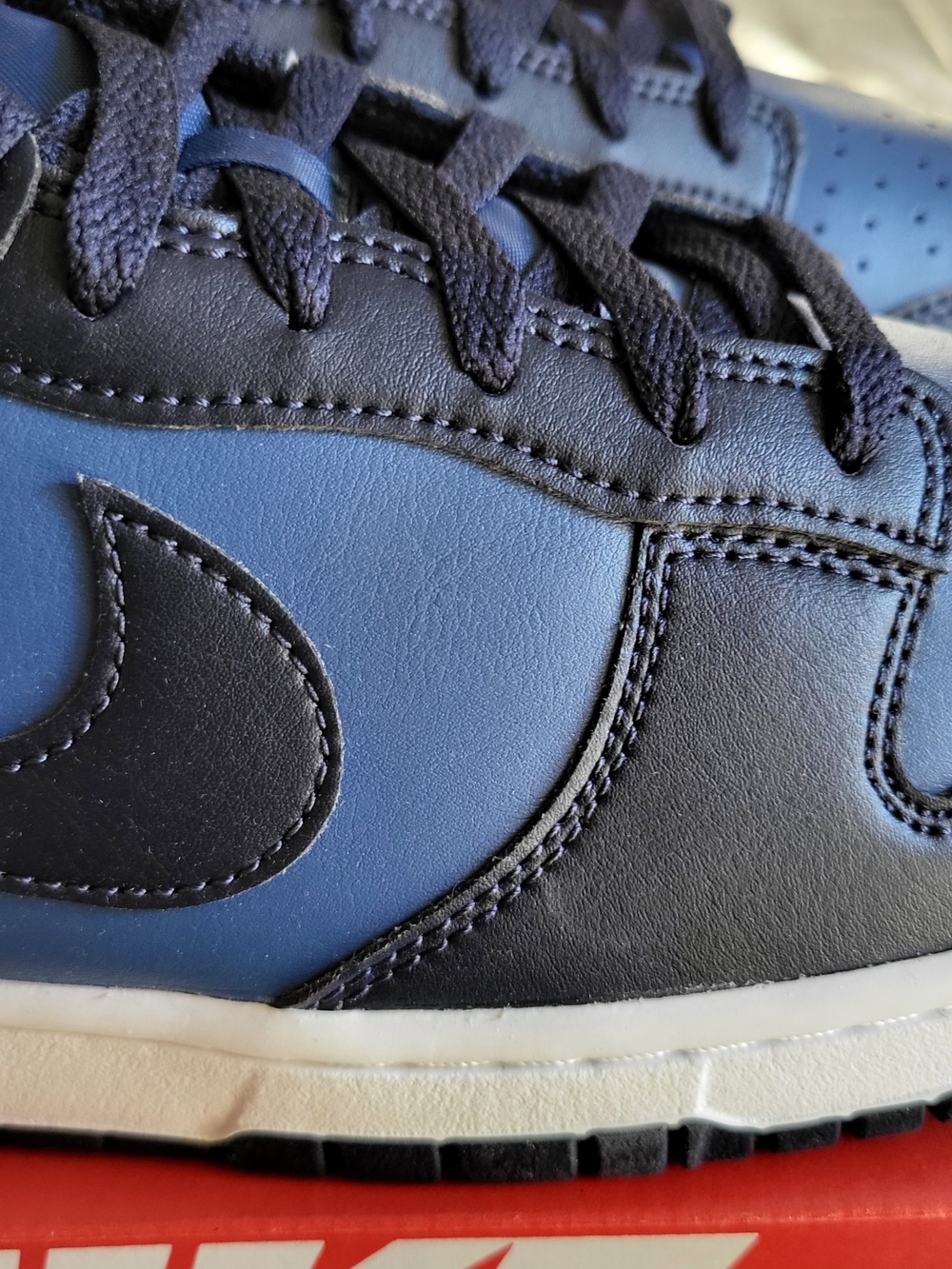 * NEW* Nike Dunk Low Retro Mystic Navy/Marine-White Men's Size 12 - Picture 6 of 7